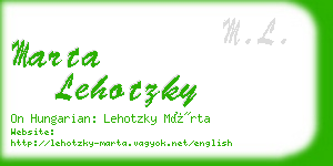 marta lehotzky business card